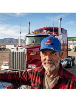 Gorra de Rejilla con Camión Americano Bordado | Trucker Top Hats