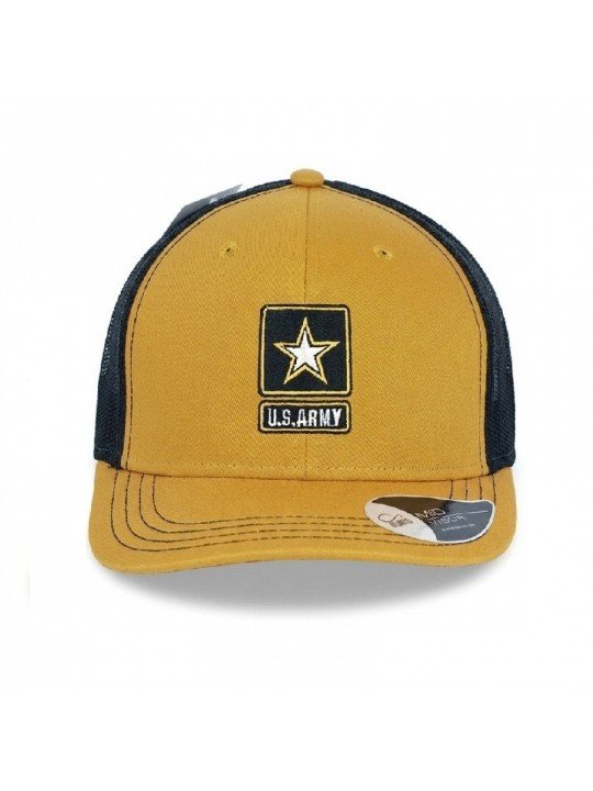 Gorra de Rejilla Mostaza U.S. Army con Estrella Bordada | Top Hats