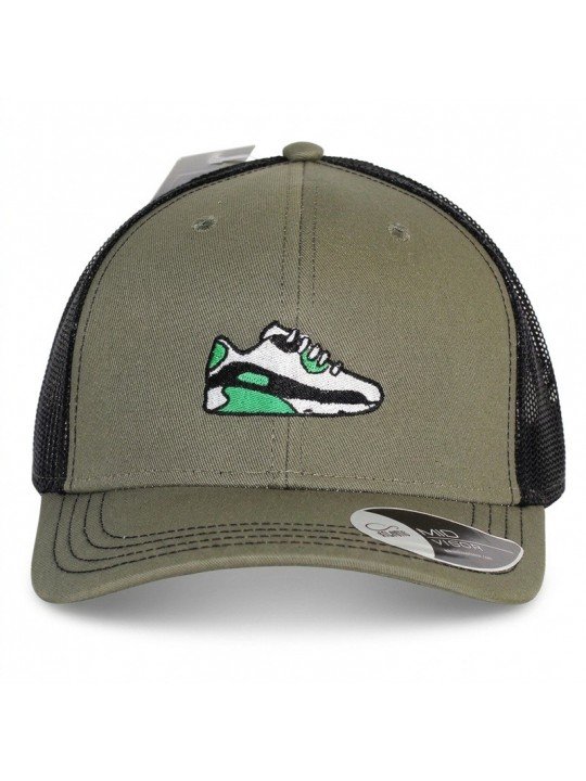 Mesh Cap with Embroidered Sneakers | Streetwear Style | Top Hats