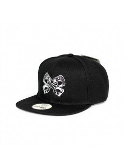Gorra Snapback Top Hats con Pistones Bordados | Visera Plana Motorista