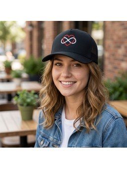 Gorra de Rejilla Bordada Corazón e Infinito | Gorra Ajustable Top Hats