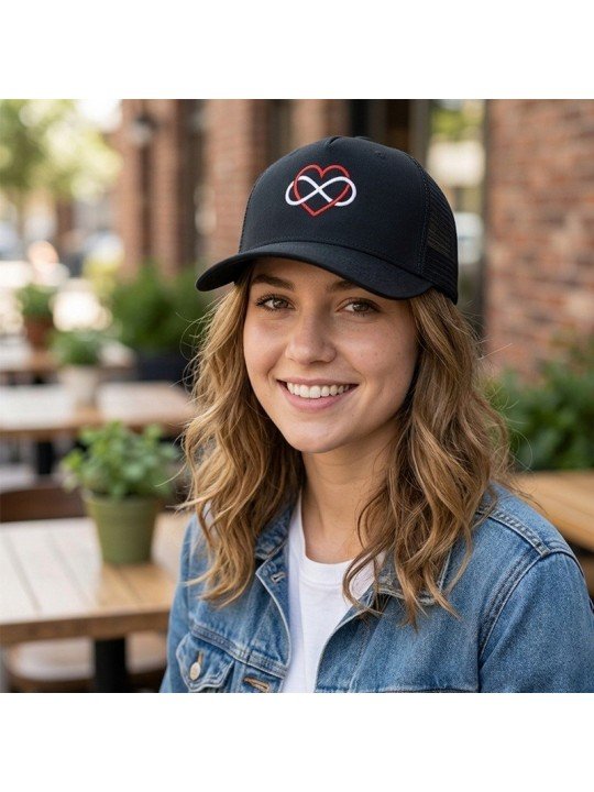Gorra de Rejilla Bordada Corazón e Infinito | Gorra Ajustable Top Hats