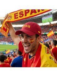 Gorra SPAIN con Bandera de España | Corona Blanda Ajustable