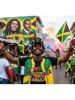 Gorra JAMAICA Bordada | Escudo con Bandera de Jamaica