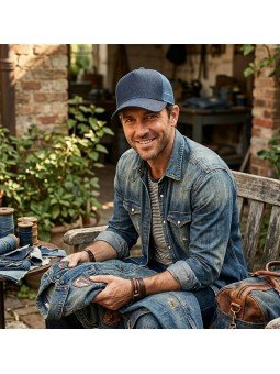 Gorra de Rejilla Tejana Top Hats | Estilo Trucker Denim | Talla Adulto