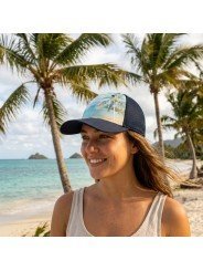 Gorra Playa con Palmeras Adulto | Diseño Tropical con Ajuste PVC