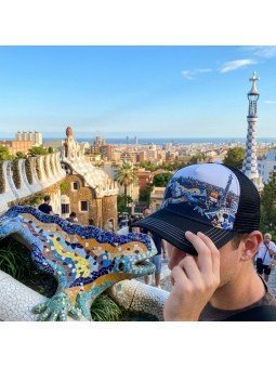 Gorra trucker TOP HATS Lagarto Gaudi Barcelona Talla Adulto Ajustable | Top Hats España
