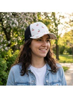 Gorra de Rejilla Top Hats con Estampado de Cerezas | Estilo Original | Top Hats