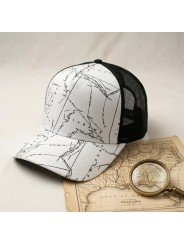 Gorra de Rejilla Top Hats con Estampado de Mapa | Estilo Aventurero  | Top Hats