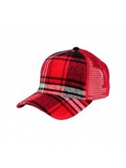 Plaid Winter Mesh Cap | Warm & Stylish Outdoor Hat