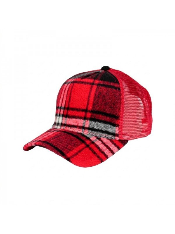 Plaid Winter Mesh Cap | Warm & Stylish Outdoor Hat