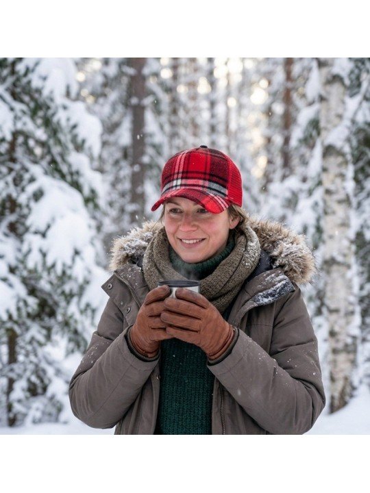 Plaid Winter Mesh Cap | Warm & Stylish Outdoor Hat