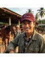 Gorra Burdeos con Bordado de Caballo | Corona Blanda y Estilo Ecuestre