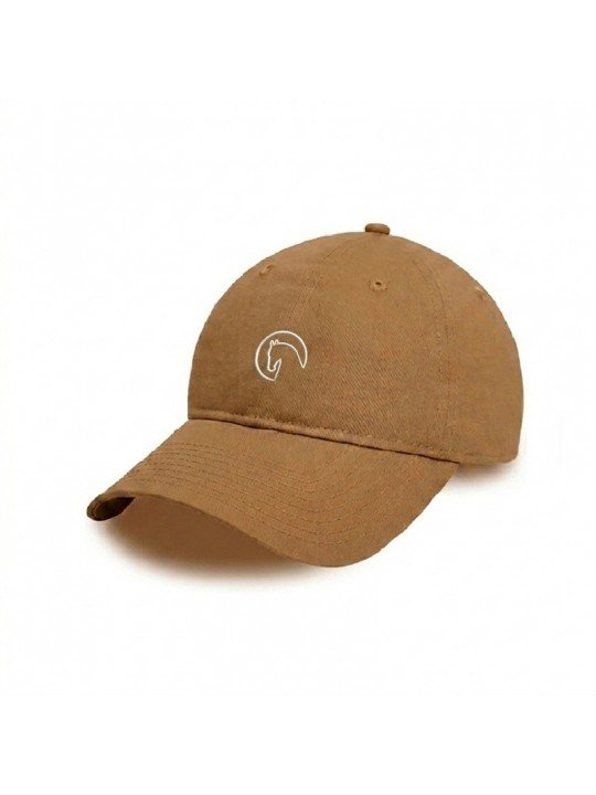Top Hats Camel Cap with Horse Embroidery | Soft Crown Design