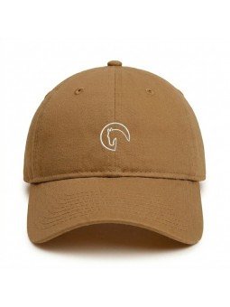 Gorra Camel Top Hats con Bordado de Caballo | Corona Blanda