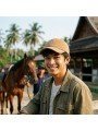 Top Hats Camel Cap with Horse Embroidery | Soft Crown Design