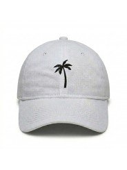 Gorra Top Hats con Palmera Bordada Blanca | Corona Blanda