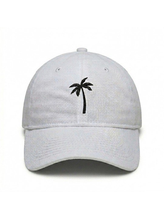 Gorra Top Hats con Palmera Bordada Blanca | Corona Blanda