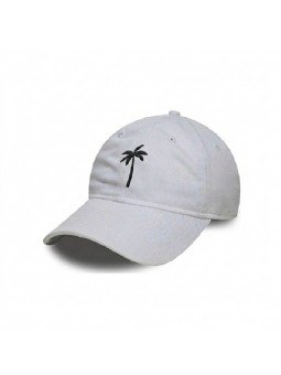 Gorra Top Hats con Palmera Bordada Blanca | Corona Blanda