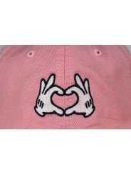 Pink Kids Cap with Embroidered Heart Hands | Top Hats