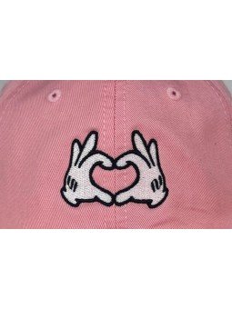 Pink Kids Cap with Embroidered Heart Hands | Top Hats