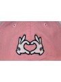 Pink Kids Cap with Embroidered Heart Hands | Top Hats