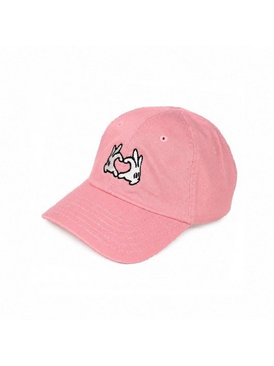 Pink Kids Cap with Embroidered Heart Hands | Top Hats