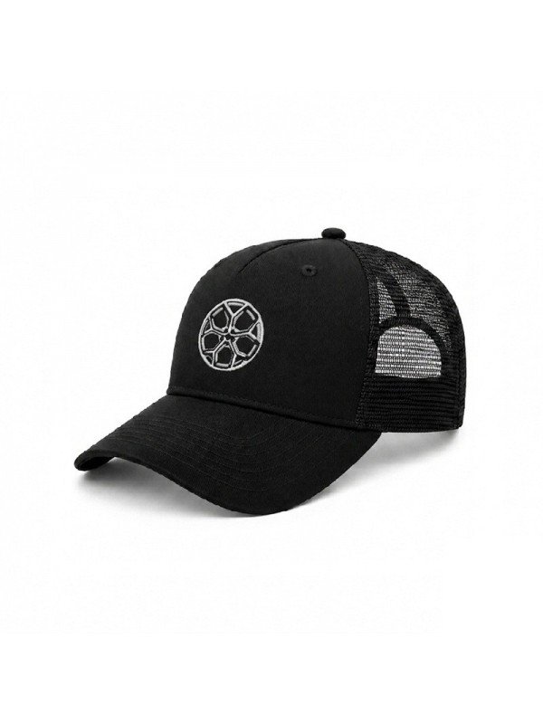 Gorra Top Hats Negra de Rejilla con Bordado de Llanta