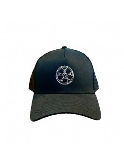 Gorra Top Hats Negra de Rejilla con Bordado de Llanta