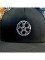 Gorra Top Hats Negra de Rejilla con Bordado de Llanta