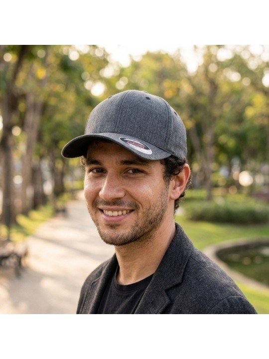 Gorra Flexfit Cerrada por Detrás Negra Jaspeada | Estilo Urbano