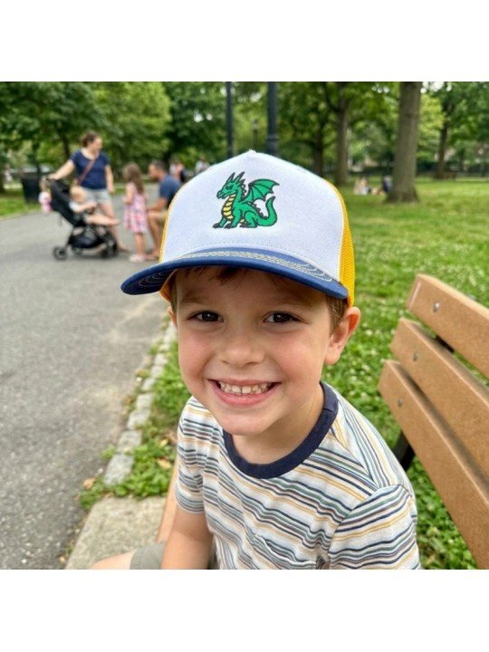 Top Hats Kids Dragon Cap | Embroidered Mesh Hat for Children