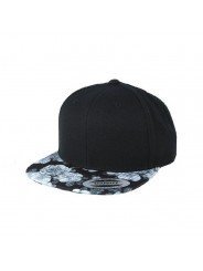 Gorra Flexfit Snapback con Visera Plana Estampada de Rosas | Ajustable