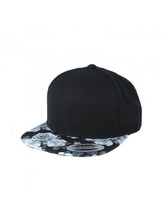 Gorra Flexfit Snapback con Visera Plana Estampada de Rosas | Ajustable