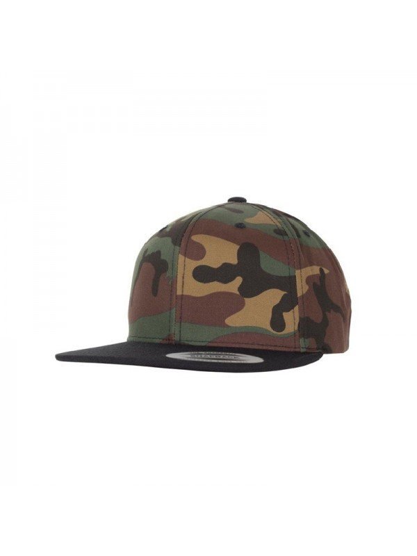 Gorra Snapback Flexfit de Camuflaje con Visera Plana de color negro | Gorra Camo Ajustable