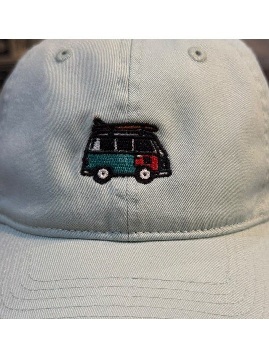 Gorra Top Hats con Furgoneta Surf | Bordado de Tabla de Surf