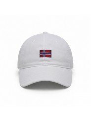 Gorra Blanca con Bandera de Noruega | Gorra Casual Unisex