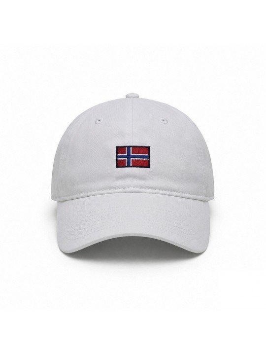 Gorra Blanca con Bandera de Noruega | Gorra Casual Unisex