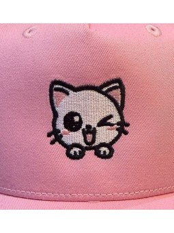 Gorra de rejilla con un divertido gato bordado de top hats