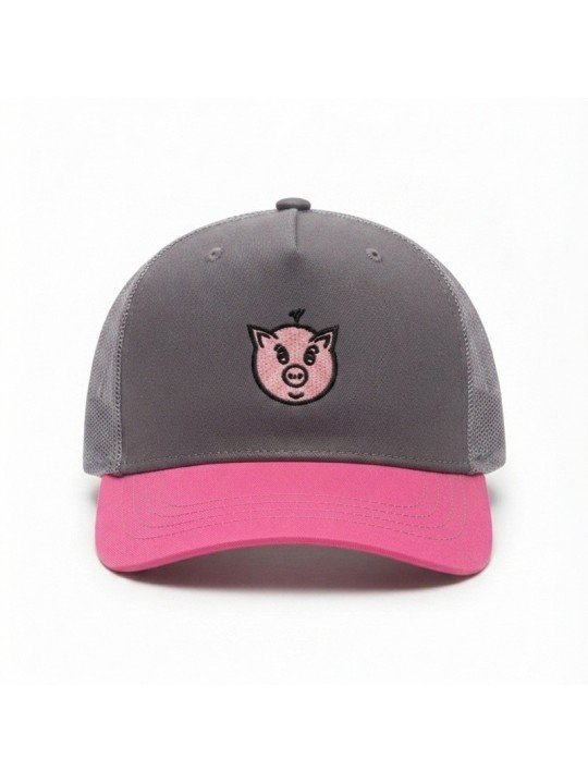 Gorra Infantil de Rejilla con Cerdito Bordado | Top Hats