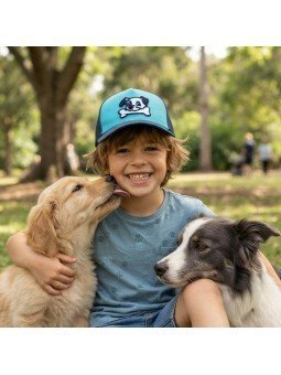 Kids Trucker Mesh Cap with Embroidered Dog | Top Hats