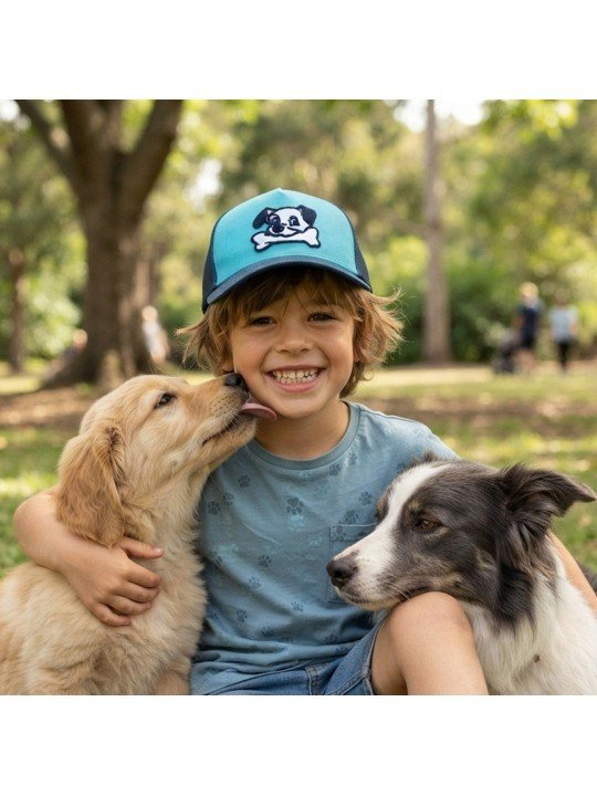 Gorra Infantil de Rejilla con Perro Bordado | Top Hats