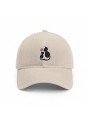 Top Hats Soft Crown Cap with Embroidered Two Cats and Heart