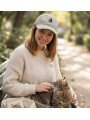 Top Hats Soft Crown Cap with Embroidered Two Cats and Heart