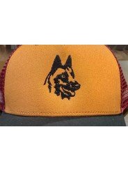 Top Hats Trucker Cap with Embroidered German Shepherd Face