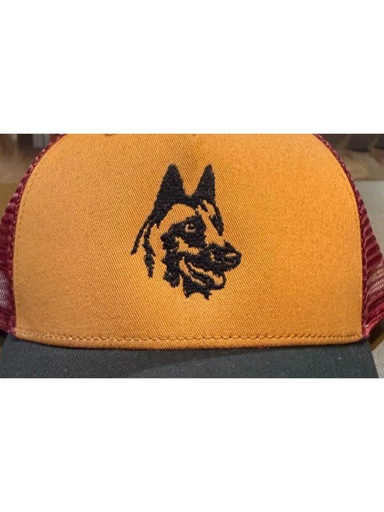 Top Hats Trucker Cap with Embroidered German Shepherd Face