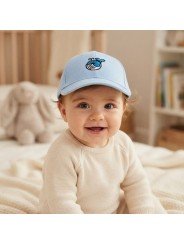 Top Hats Baby Cap with Fun Embroidered Whale