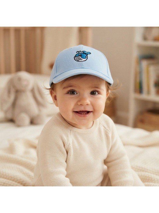 Gorra de Bebé Top Hats con Ballena Divertida Bordada