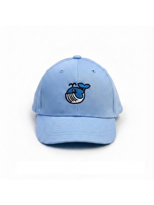 Top Hats Baby Cap with Fun Embroidered Whale