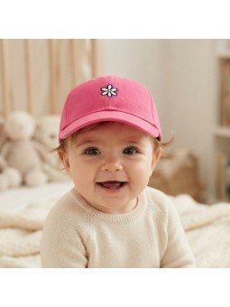 Top Hats Baby Cap with Embroidered Flower on the Front